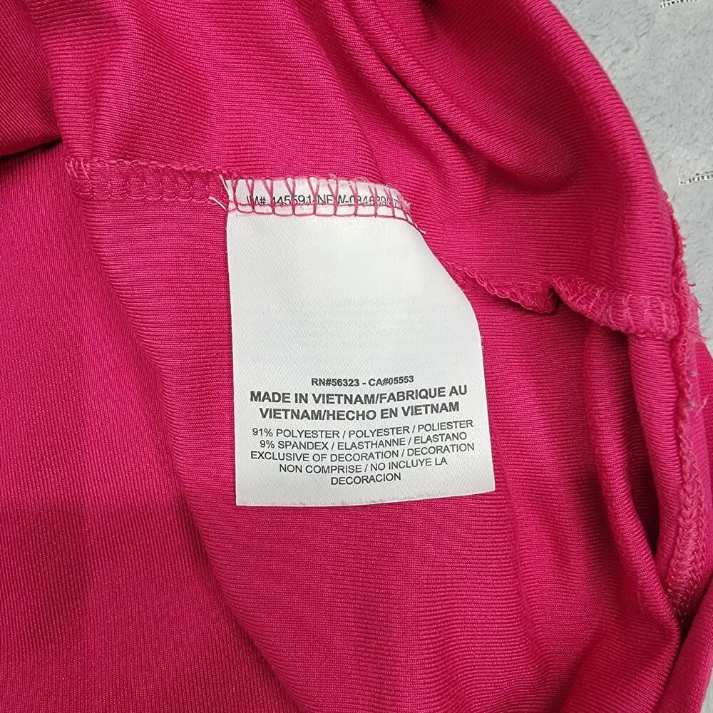 Nike Golf Dri-Fit Mens XL Pink Magenta Diagonal Stripe Short Sleeve Polo Shirt
